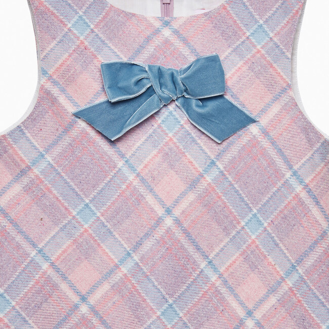 Penelope Wool Checked Pinafore, Pink Multi Check - Dresses - 3