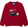 Steam Train Sweater, Red - Sweaters - 1 - thumbnail