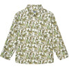 Liberty Print Dinosaur Shirt, Green Dinosaur - Shirts - 1 - thumbnail