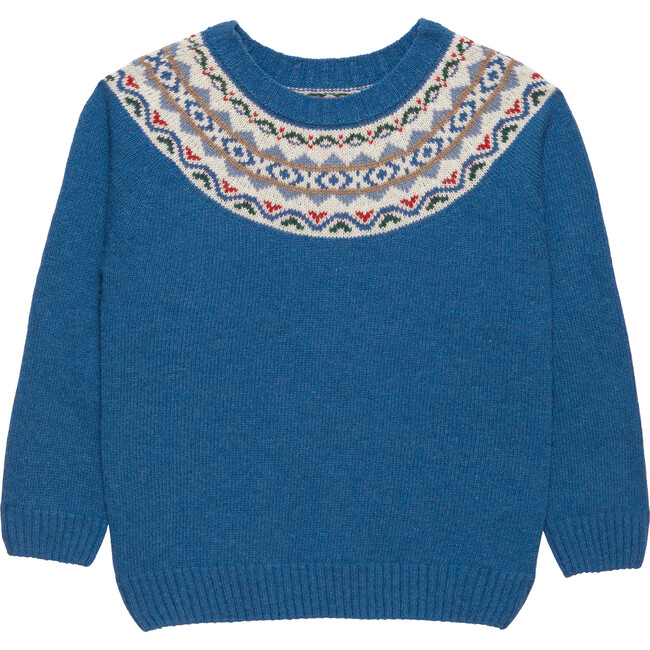 Frankie Fairisle Sweater, Denim Blue Marl