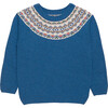 Frankie Fairisle Sweater, Denim Blue Marl - Sweaters - 1 - thumbnail