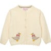 Little Duckling Cardigan, Winter White & Taupe - Cardigans - 1 - thumbnail