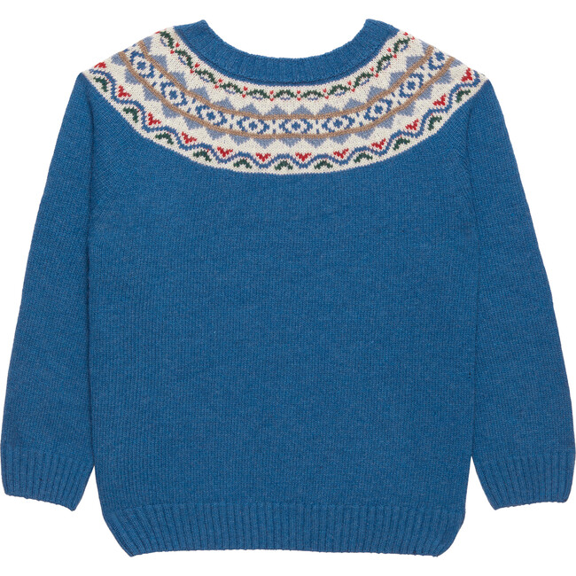 Frankie Fairisle Sweater, Denim Blue Marl - Sweaters - 2