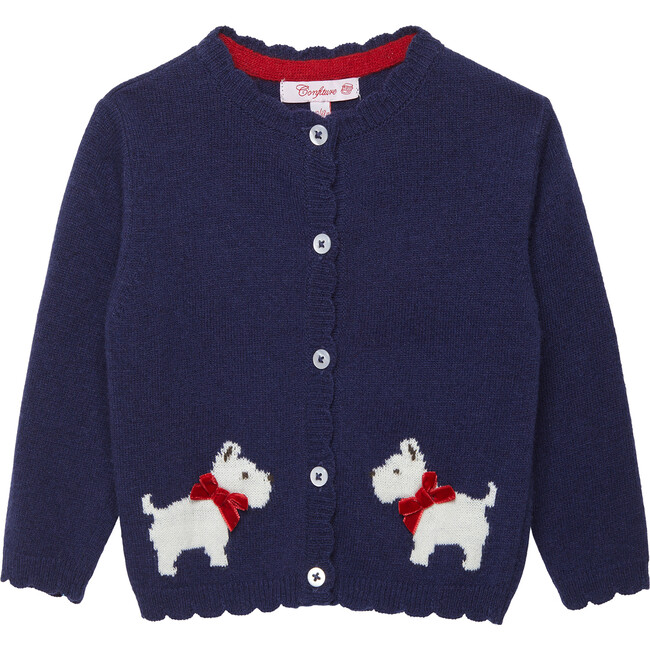 Little Scottie Cardigan, Navy