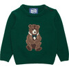 Little Timothy Teddy Sweater, Green - Sweaters - 1 - thumbnail