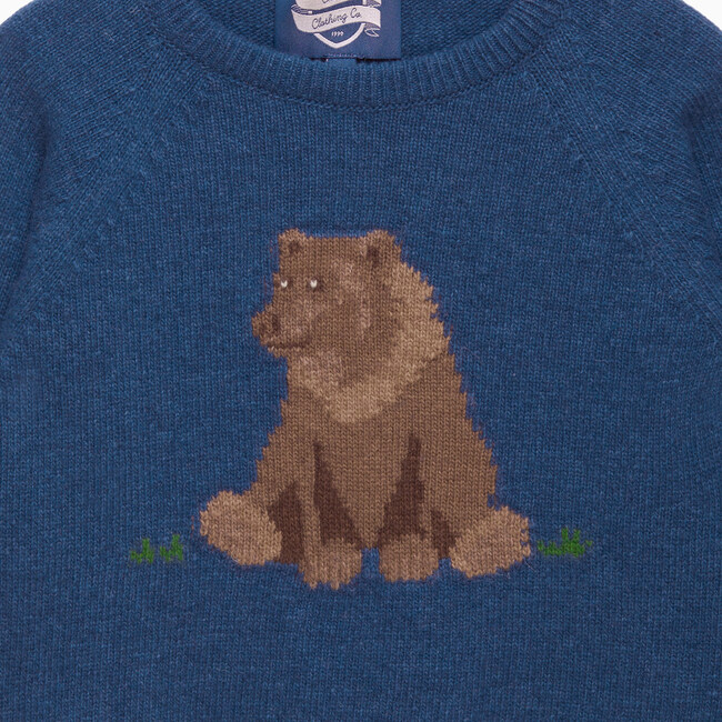 Grizzly Bear Sweater, Denim Blue Marl - Sweaters - 3