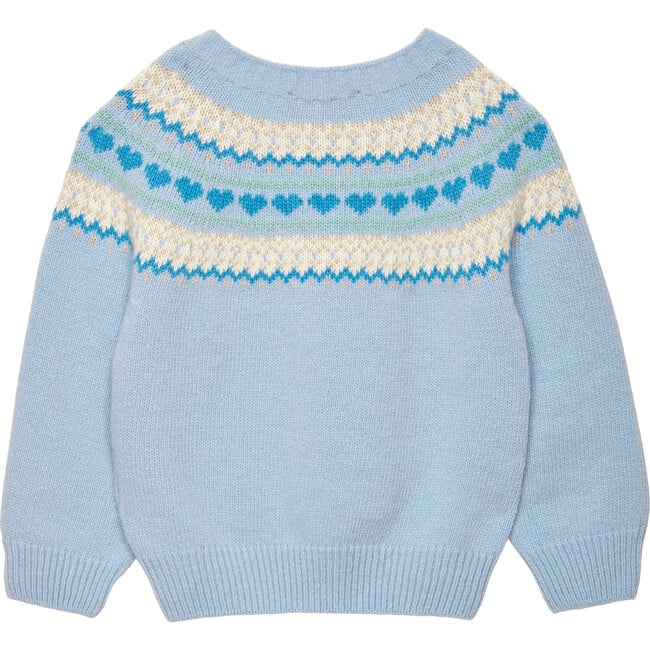 Little Natasha Fairisle Cardigan, Pale Blue - Cardigans - 2