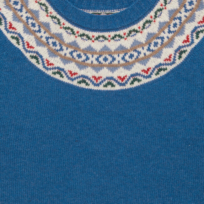 Frankie Fairisle Sweater, Denim Blue Marl - Sweaters - 3