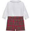 Little Rupert Smocked Set, White & Red Tartan - Mixed Apparel Set - 2