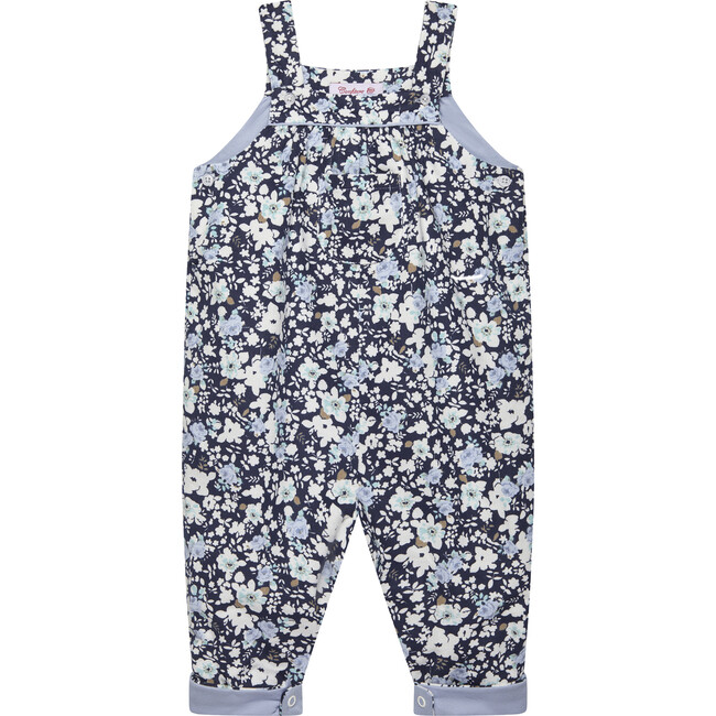 Little Annie Floral Cord Dungarees, Navy