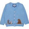 Little Woodland & Friends Cardigan, Blue Marl - Cardigans - 1 - thumbnail