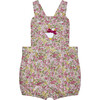 Little Cord Duck Applique Dungaree, Pink & Lilac Floral - Rompers - 1 - thumbnail