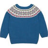 Little Frankie Fairisle Sweater, Denim Blue Marl - Sweaters - 2