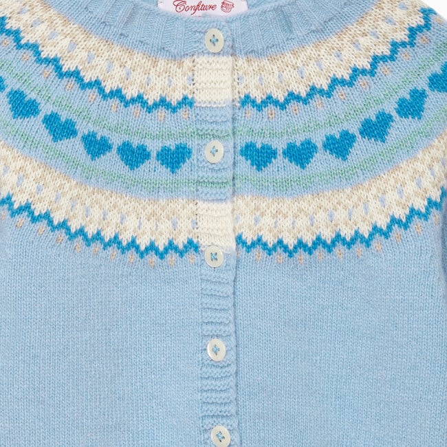 Little Natasha Fairisle Cardigan, Pale Blue - Cardigans - 3