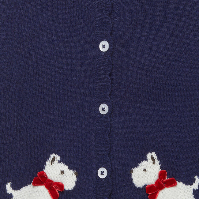 Little Scottie Cardigan, Navy - Cardigans - 3