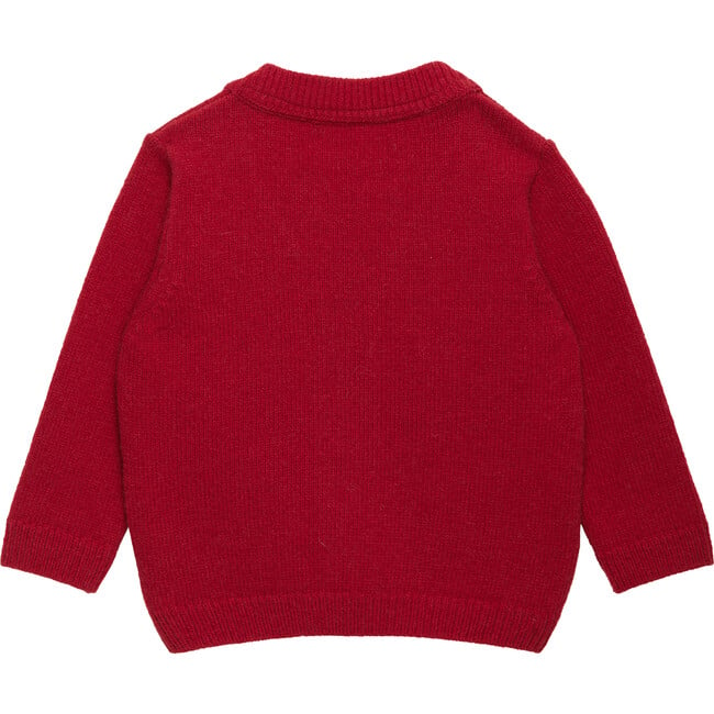 Little Train Cardigan, Red - Cardigans - 2