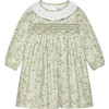 Little Bella Floral Willow Collar Long Sleeve Smocked Dress, Green - Dresses - 1 - thumbnail