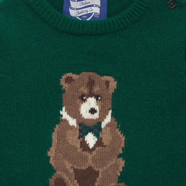 Little Timothy Teddy Sweater, Green - Sweaters - 3