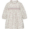 Little Edie Floral Frill Collar Long Sleeve Dress, Pink & Lilac Floral - Dresses - 1 - thumbnail