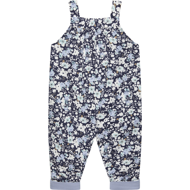 Little Annie Floral Cord Dungarees, Navy - Rompers - 2