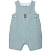 Little Archie Guardsman Romper, Pale Blue Herringbone - Rompers - 1 - thumbnail