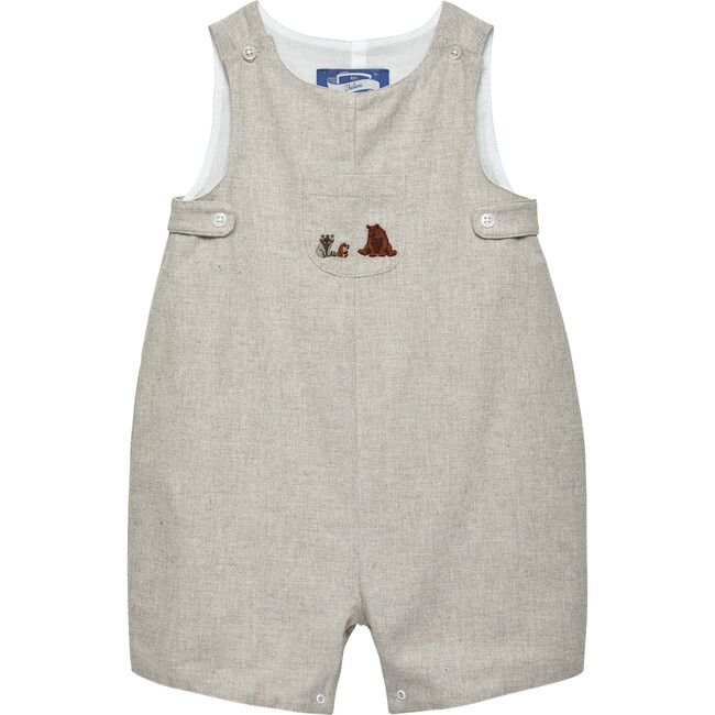 Little Archie Woodland Romper, Oatmeal Flannel