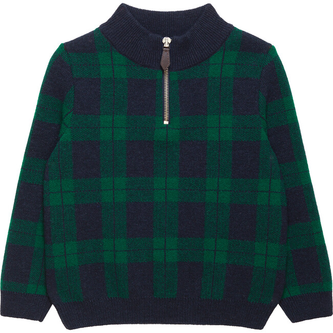 Donald Half Zip, Navy Tartan