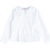 Pie Crust Collar Blouse, White - Blouses - 1 - thumbnail