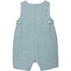 Little Archie Guardsman Romper, Pale Blue Herringbone - Rompers - 2