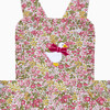 Little Cord Duck Applique Dungaree, Pink & Lilac Floral - Rompers - 3