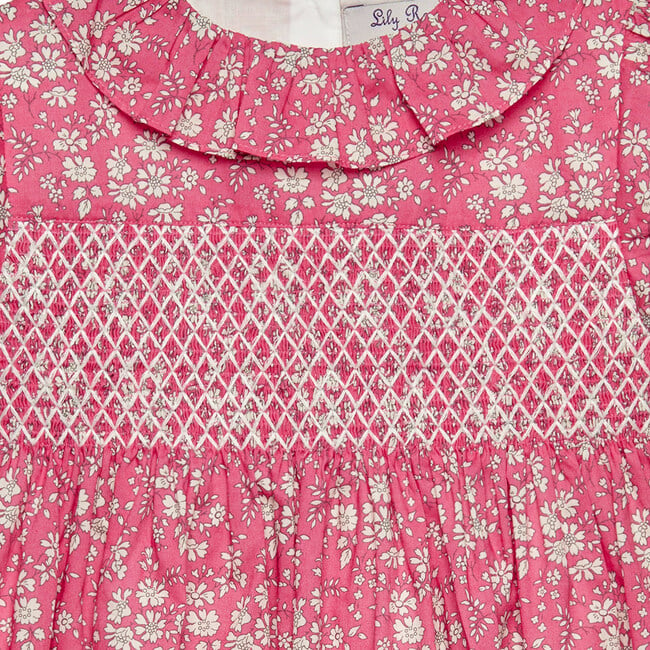 Little Liberty Print Capel Floral Smocked Party Dress, Bright Pink Capel - Dresses - 3