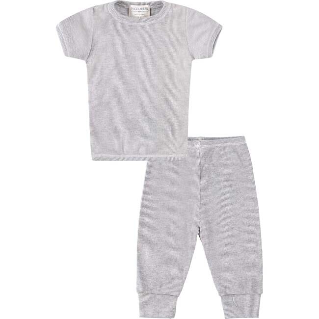 Toddler 2x1 Rib Eco-Heathered S/S Tee and Legging Sets, Gray