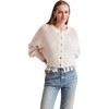 Women's Rachel Crochet Fringe Cardigan, Ivory - Cardigans - 1 - thumbnail
