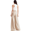 Women's Layla Sash Belt Tie Front Wide Leg Pant, Natural - Pants - 2