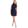 Women's Sophia Boucle Tailored Button-Up Mini Dress, Navy - Dresses - 1 - thumbnail