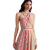 Women's Mackenzie Ribbon Belt Halter Maxi Dress, Marigold & Rust - Dresses - 3