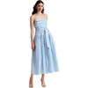 Women's Cameron Ruched Tie Front Midi Dress, Cornflower - Dresses - 3