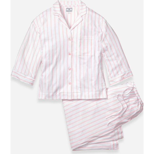 Olivia Wide Leg Pajama Set, Pink Stripe