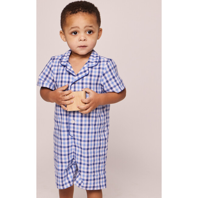 Summer Romper, Royal Blue Gingham - Rompers - 2