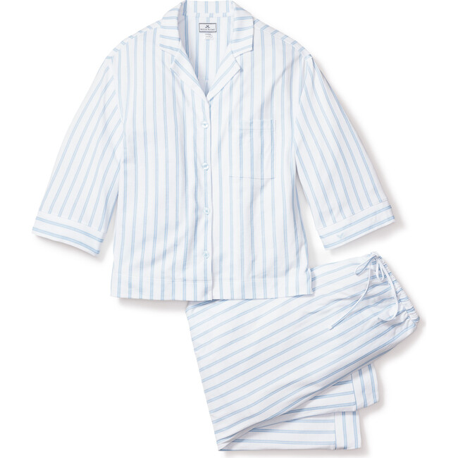 Olivia Wide Leg Pajama Set, Periwinkle Stripe