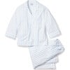 Olivia Wide Leg Pajama Set, Periwinkle Stripe - Pajamas - 1 - thumbnail