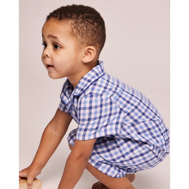 Summer Romper, Royal Blue Gingham - Rompers - 4