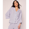Olivia Wide Leg Pajama Set, Navy French Ticking - Pajamas - 3