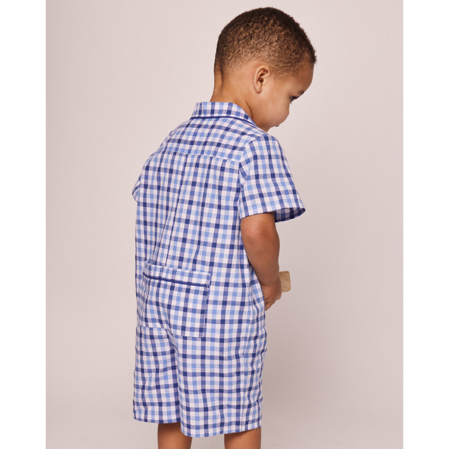 Summer Romper, Royal Blue Gingham - Rompers - 6