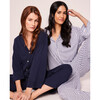Olivia Wide Leg Pajama Set, Navy - Pajamas - 3