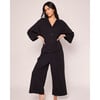 Olivia Wide Leg Pajama Set, Black - Pajamas - 2