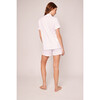 Women's Pima Cotton Short Set, White with Pink Piping - Pajamas - 6