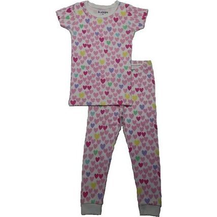 Kids Pajamas, Short Sleeve Pastel Hearts - Pajamas - 1