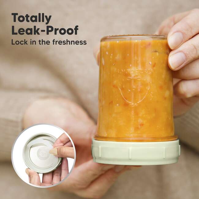 Prep Glass Baby Food Storage Containers With Lids 4X4 oz & 4X8 oz, Sage (Pack of 8) - Food Storage - 2