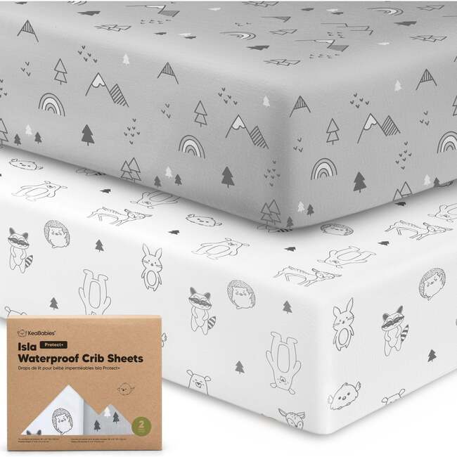 Isla Protect+ Waterproof Snugfit Crib Sheets, Woodlands - Crib Skirts - 1